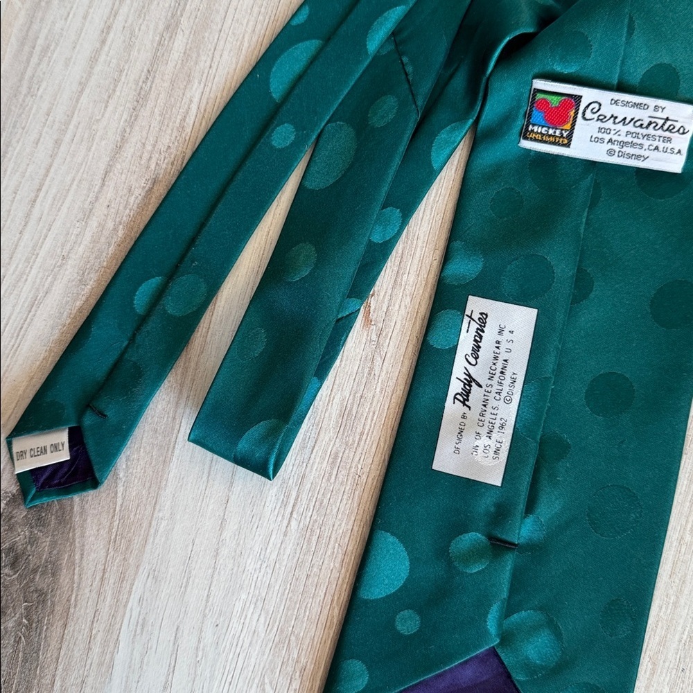 Vintage Mickey Mouse Unlimited Men’s Tie – Rudy Cervantes, Green, 56” - Picture 5 of 5